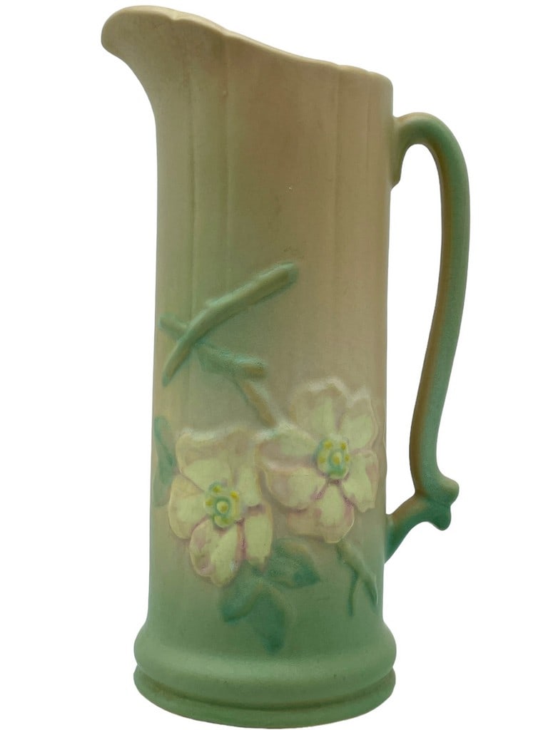 WELLER POTTERY FLORAL DOGWOOD BLOSSOM PITCHER 12" (1 of 7)
