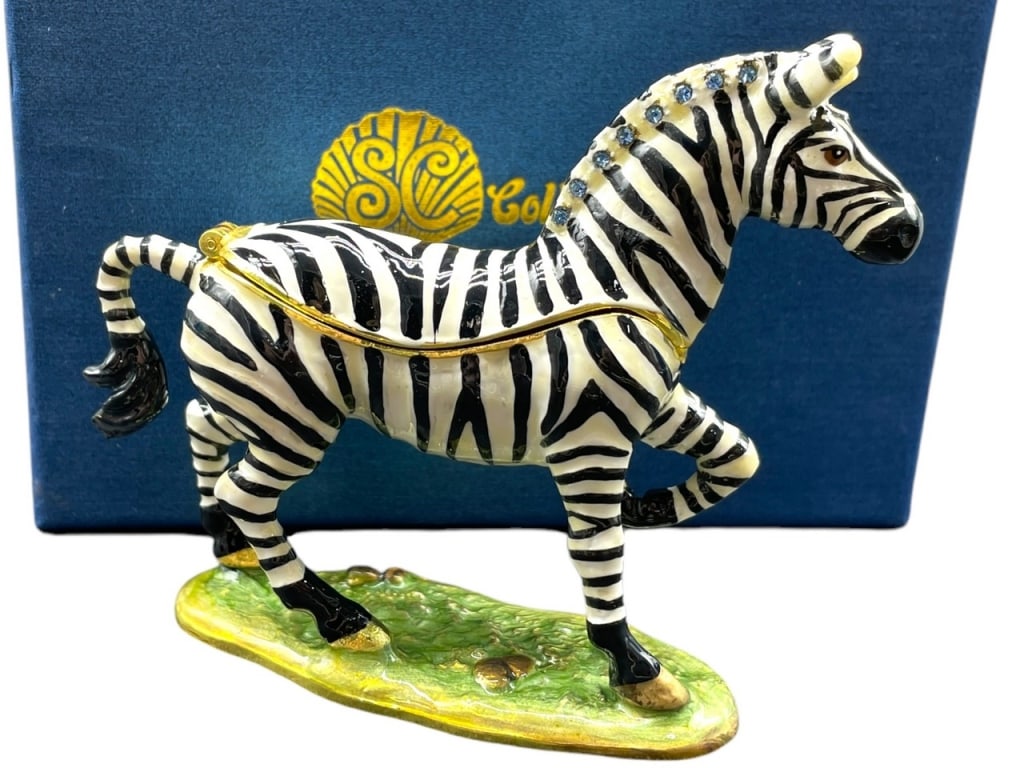 JAY STRONGWATER STYLE ZEBRA TRINKET BOX NWB (1 of 1)