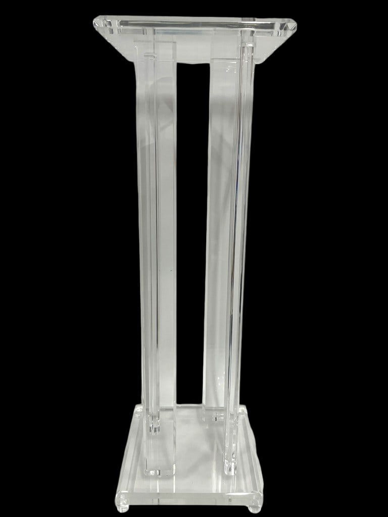 MID MOD LUCITE PILLAR PEDESTAL TABLE 36" (1 of 5)