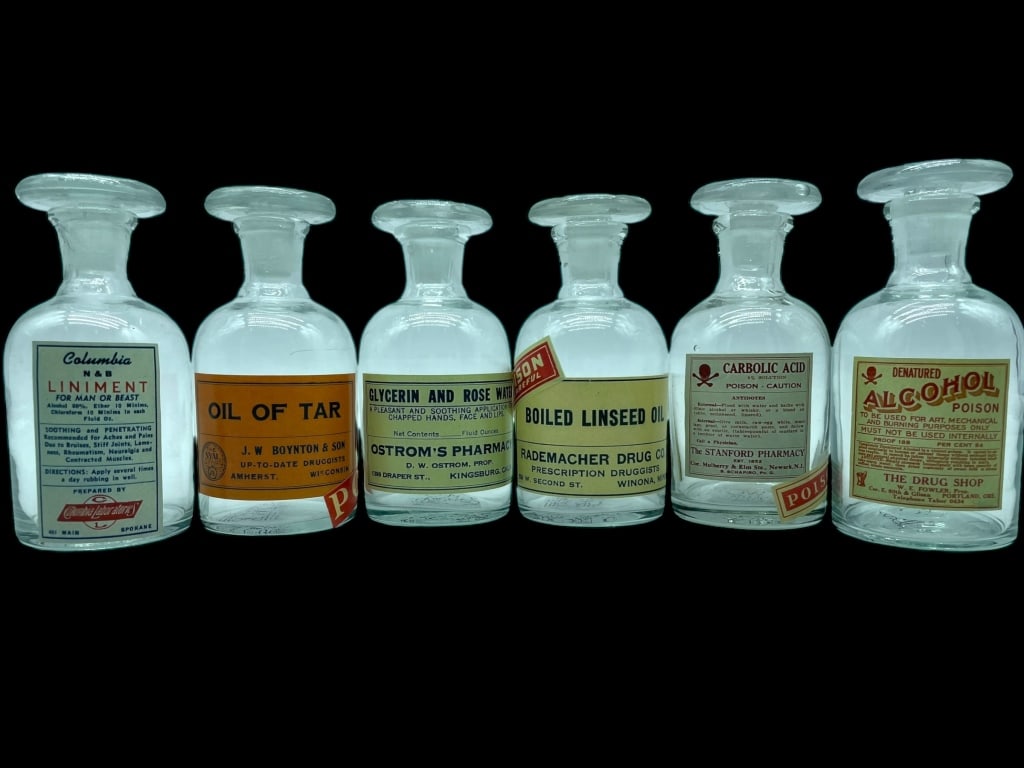 6 TWO'S COMPANY DECORATIVE POISON TINCTURE BOTTLES (1 of 6)