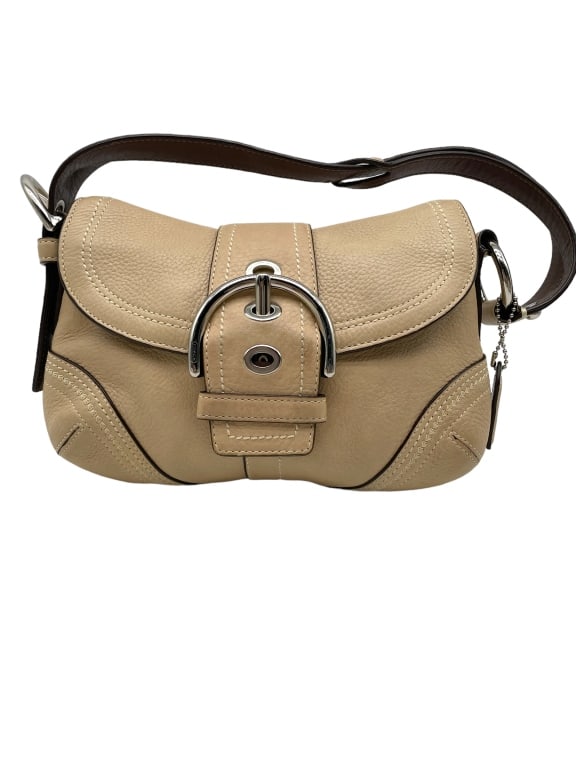 CREAM COACH HOBO SHOULDER HANDBAG 10" (1 of 7)