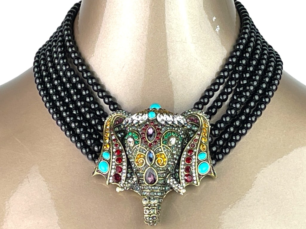 HEIDI DAUS TURQUOIS SWAROVSKI CRYSTAL ELEPHANT 10" (1 of 5)