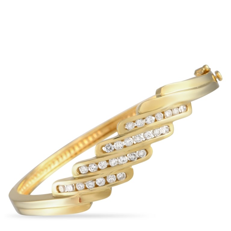 LB EXCLUSIVE 14K 1.50CT DIAMOND BANGLE BRACELET (1 of 3)