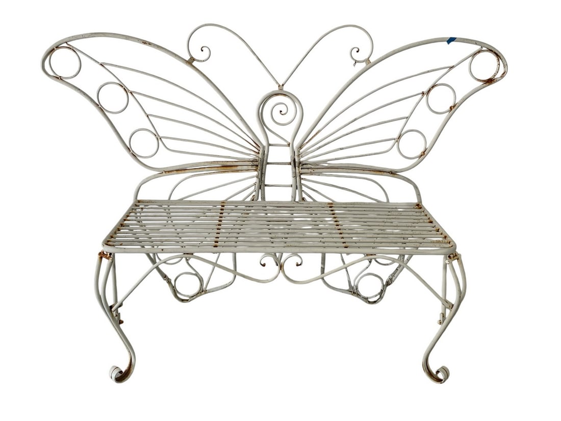 METAL BUTTERFFLY LOVESEAT SETTEE GARDEN BENCH 63" (1 of 6)