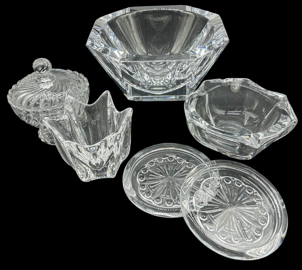 SET OF SIX CRYSTAL PIECES ORREFORS & BACCARAT (1 of 10)