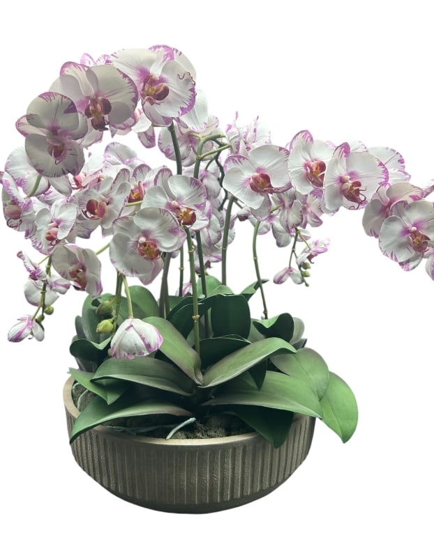 LARGE FAUX ORCHID ARRANGEMENT 18" (1 of 4)