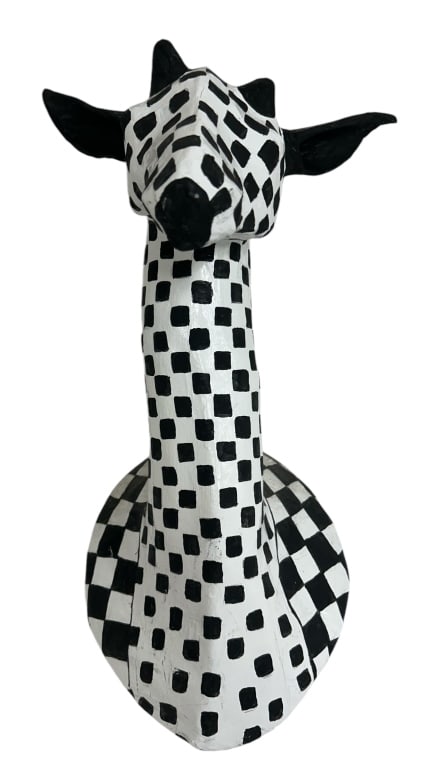 WEST ELM GEOMETRIC PAPERMACHE GIRAFFE SCULPTURE 20" (1 of 4)