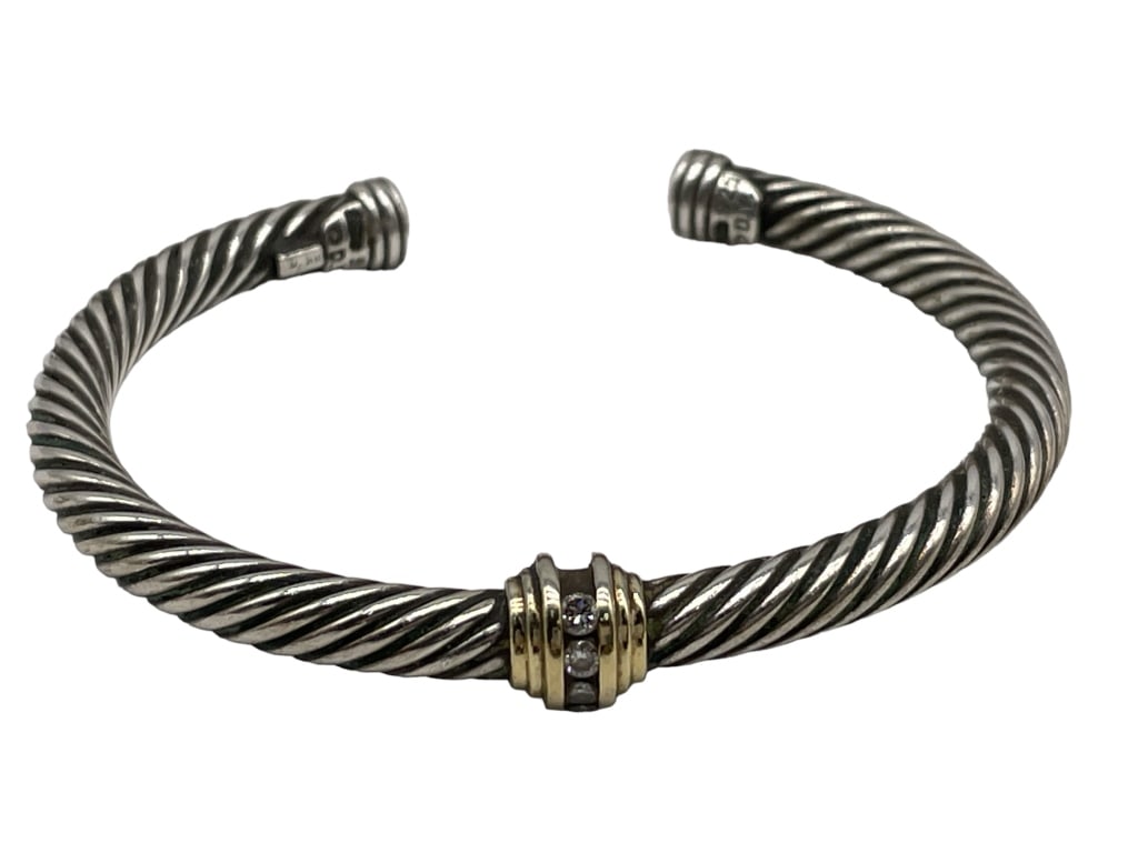 DAVID YURMAN CUFF BRACELET DIAMOND STERLING SILVER (1 of 5)