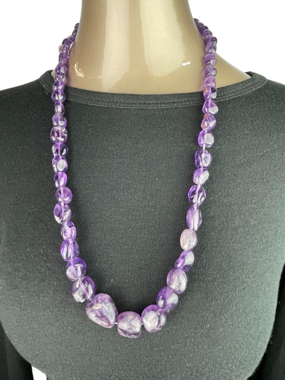 PURPLE BEADED NECKLACE GEMSTONE (1 of 5)