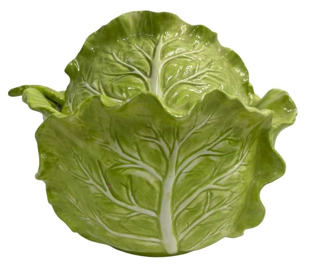 FITZ & FLOYD CABBAGE TUREEN with LADEL 8" (1 of 5)