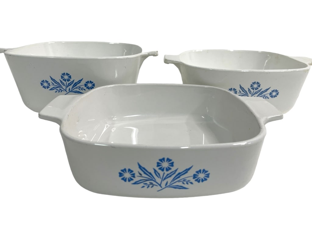 VTG CORNING WARE CORNFLOWER SET OF 3 CASSEROLE (1 of 9)
