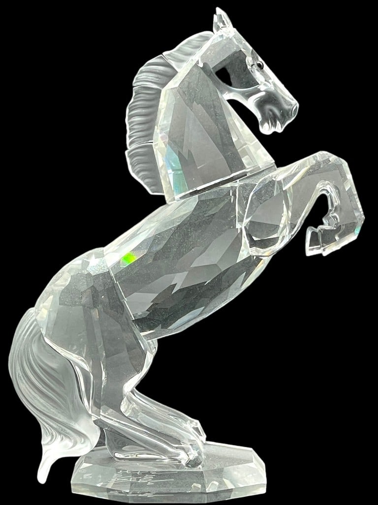 SWAROVSKI CRYSTAL WHITE STALLION HORSE FIGURINE 4" (1 of 6)