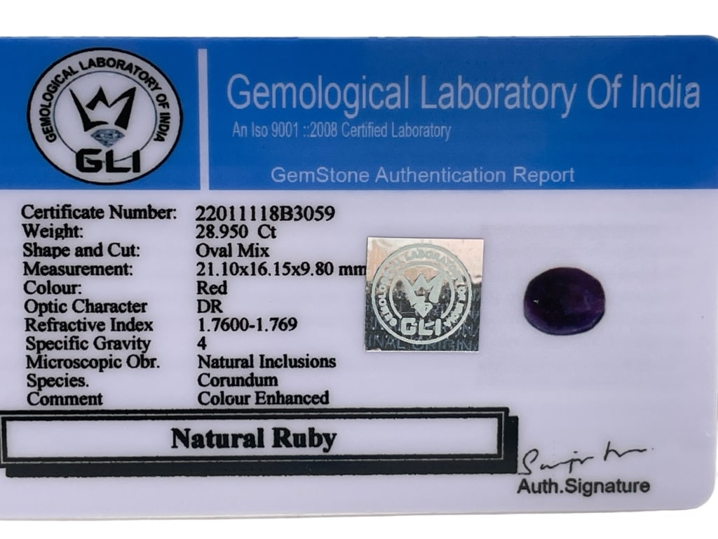 GLI 28.950 CT NATURAL RUBY GEMSTONE (1 of 3)