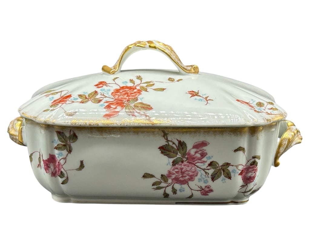 ANTIQUE FRENCH LIMOGES PORCELAIN COVERED DISH (1 of 5)