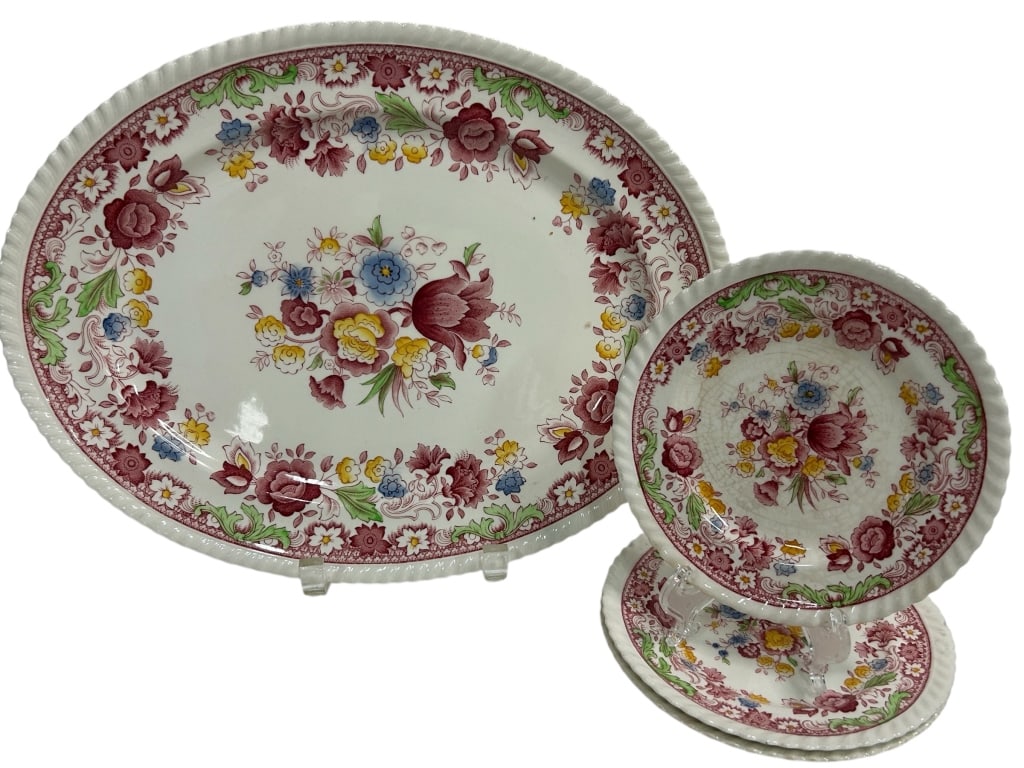WINCHESTER PINK by JOHNSON BROTHERS SERVING SET (1 of 5)