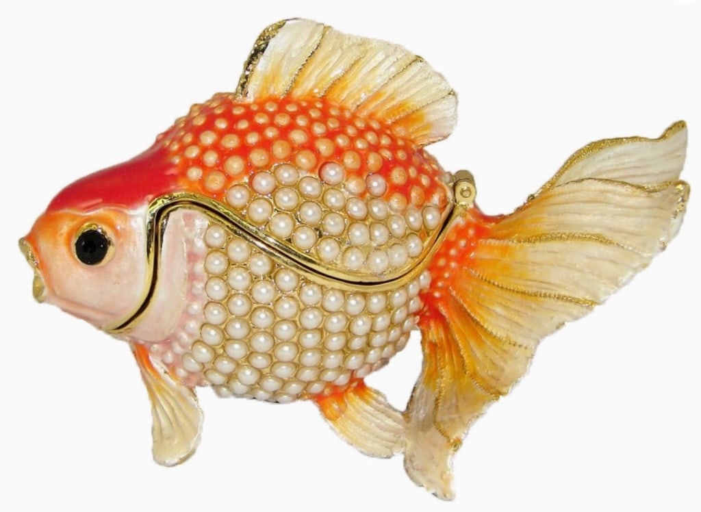 JAY STRONGWATER STYLE KOI FISH TRINKET BOX  NIB (1 of 2)