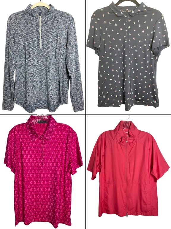 4 DESIGNER LADIES GOLF SHIRTS SZ L/XL (1 of 9)