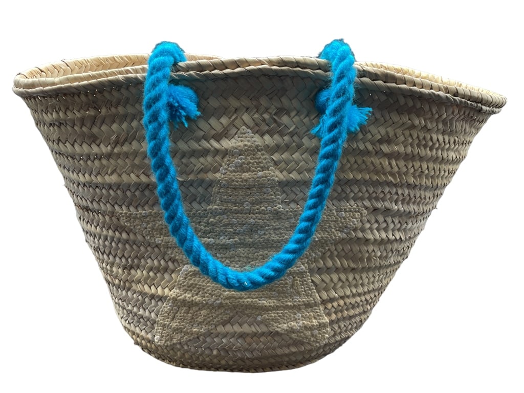 NEW LARGE STRAW MARKET BASKET: LARGE STRAW MARKET BASKET -ITEM CONDITION NEW -SIZE 19 X 5.5 X 13.5 APPROX -MA072924