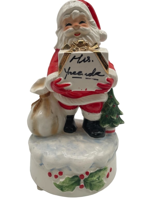RON GORDON VINTAGE SANTA MUSIC BOX CERAMIC: RON GORDON VINTAGE SANTA MUSIC BOX CERAMIC VERY GOOD PRE-OWNED SIZE 7" DM92024