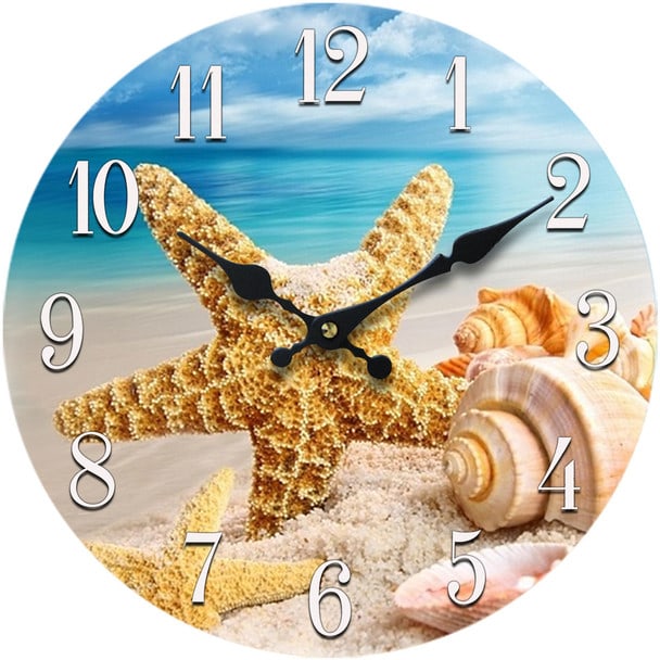 BEACH DRINK GLASS CLOCK 13" (1 of 2)