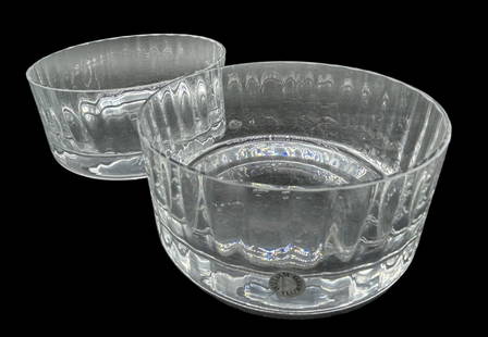 TWO WILLIAM YEOWARD CRYSTAL BOWLS 5": TWO WILLIAM YEOWARD CRYSTAL BOWLS 5" DIAMETER VERY GOOD PREOWNED CONDITION KK 9/28 #28