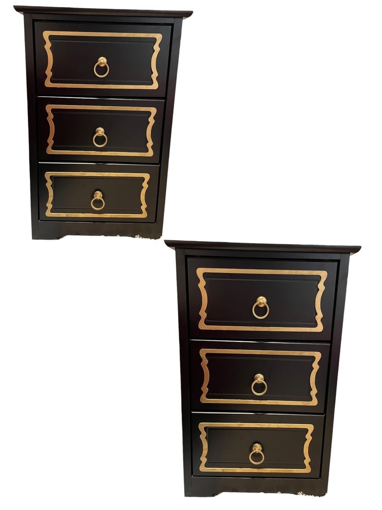 PAIR OF HOLLYWOOD REGENCY STYLE NIGHT STAND 29" (1 of 6)