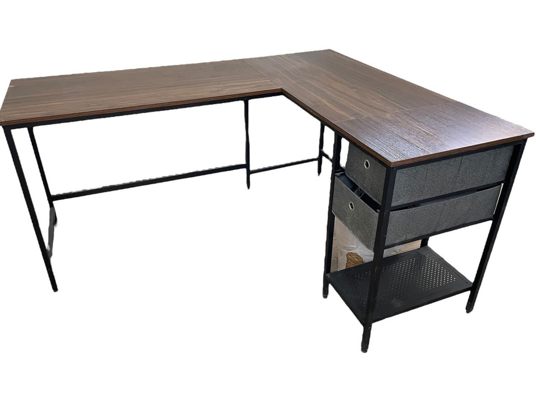 CUBIKER DEEP RUSTIC L-SHAPED COMPUTER DESK 60" (1 of 4)
