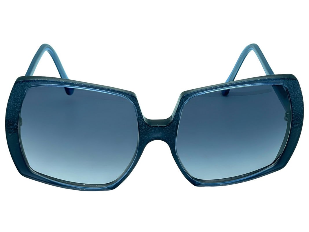 NEW! EMMANUEL KATSAROS DESIGNER SUNGLASSES: NEW! EMMANUEL KATSAROS DESIGNER SUNGLASSES | PALM BEACH DESIGNER FASHION FRAMES MIAMI -STYLE- MY NAME IS SARA -COLOR - BLUE GLITTER -EDITION 3-14 -HANDMADE IN GERMANY -NEW WITH TAGS -DP5924STORE