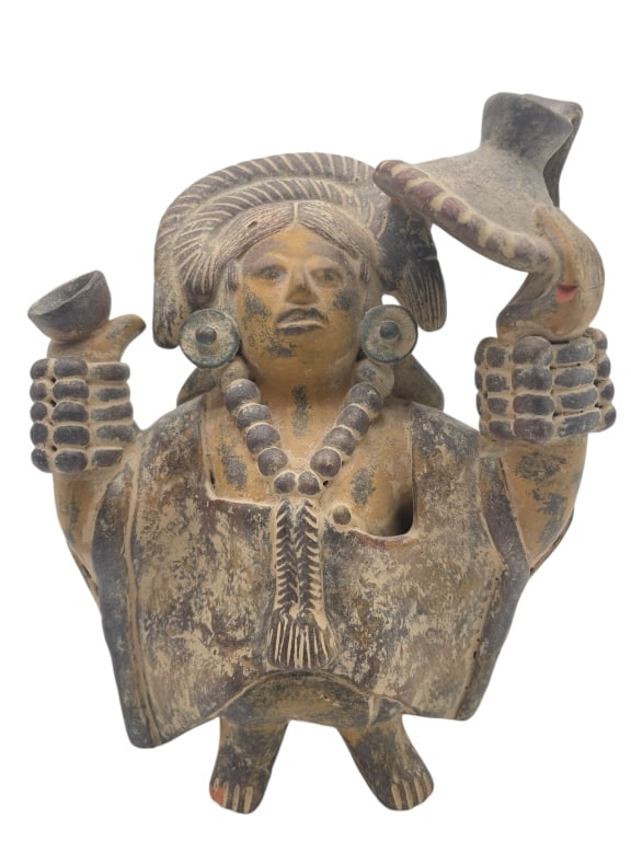 MEXICAN MADE AND SIGNED STATUE 7" X 5.5" CERAMIC: MEXICAN MADE AND SIGNED STATUE 7" X 5.5" CERAMIC -SIZE H 7" X W 5.5" -VERY GOOD PRE OWNED -DM92724 #15