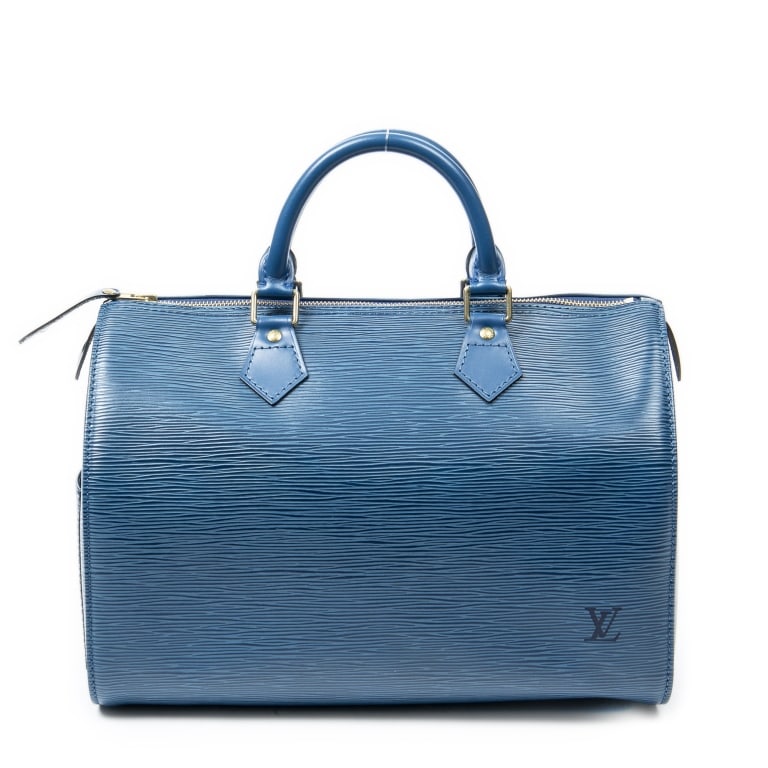 LOUIS VUITTON SPEEDY 30 BLUE EPI LEATHER HANDBAG (1 of 8)