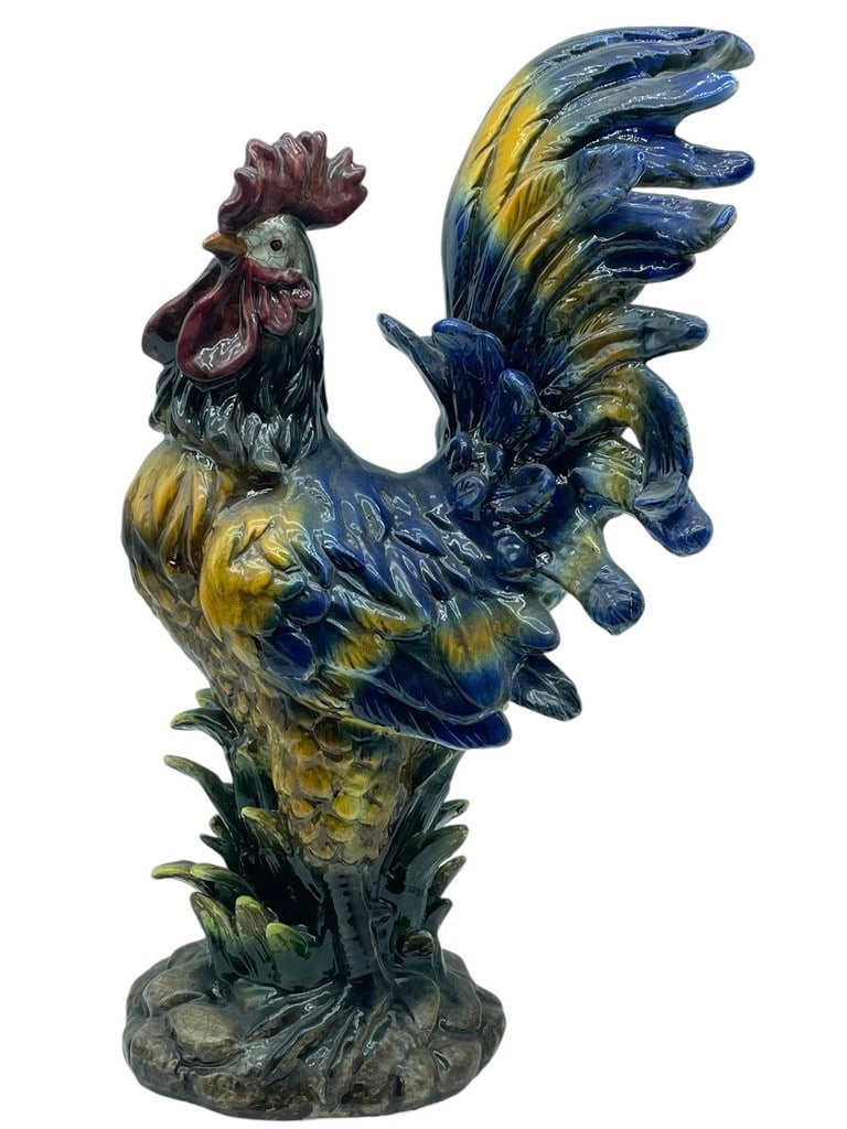 ITALIAN STYLE CERAMIC ROOSTER STATUE 23" (1 of 6)