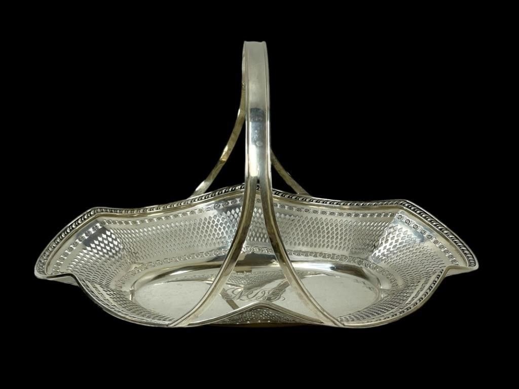STERLING SILVER SCALLOPED EDGE PIERCED BASKET 355G (1 of 7)