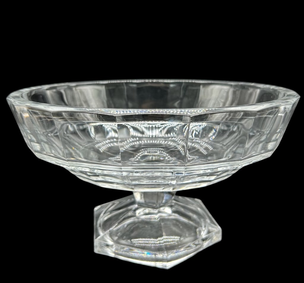 VAL ST. LAMBERT CRYSTAL PEDESTAL BOWL 10" (1 of 5)
