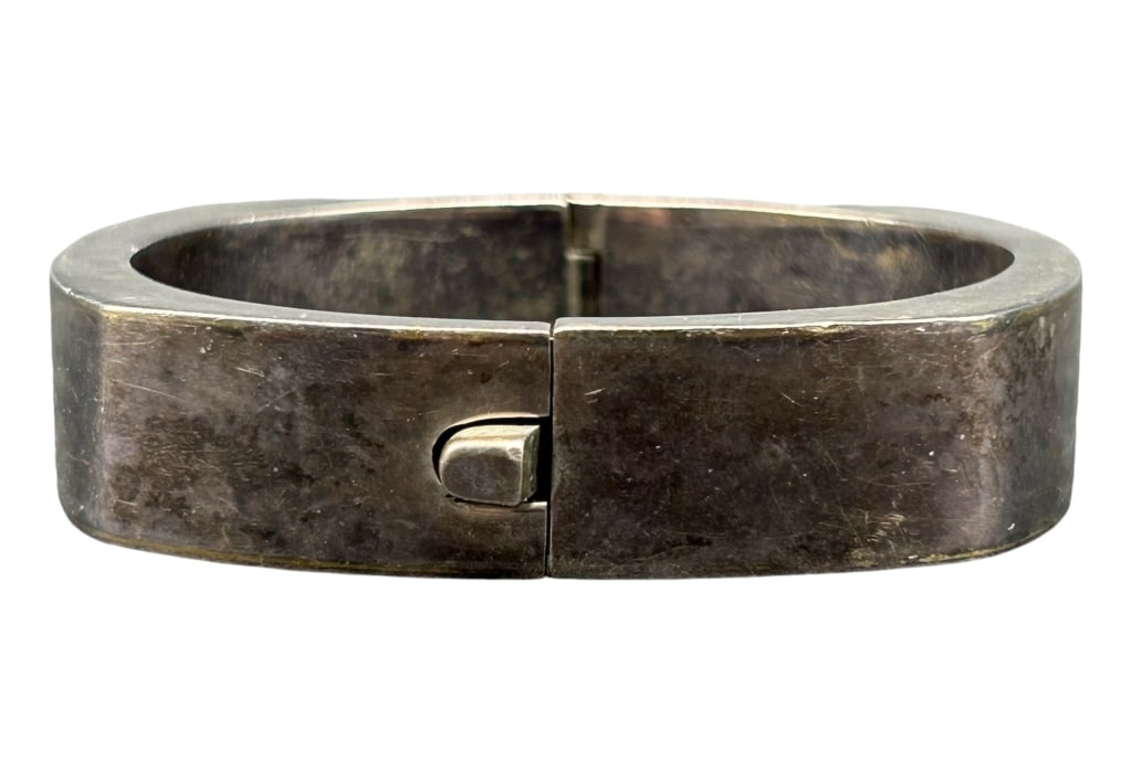 VINTAGE SILVER HINGED BRACELET 2.5" (1 of 5)