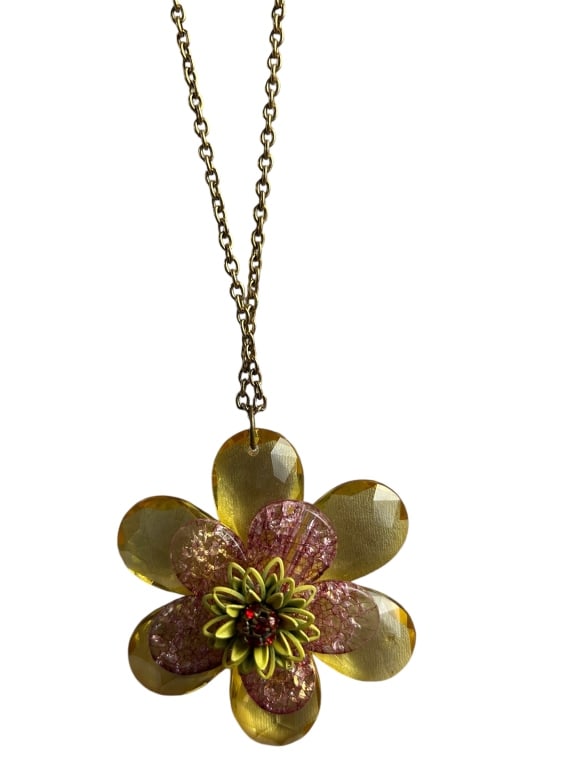 LENORA DAME HIBISCUS PENDANT NECKLACE 21" (1 of 7)