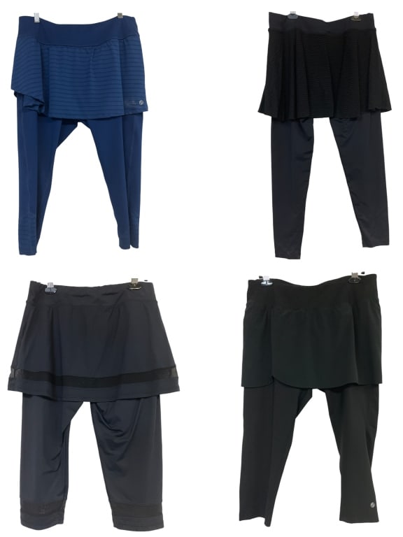 SOFIBELLA COOLIBAR SKIRTED LEGGINGS LOT OF 4: SOFIBELLA COOLIBAR SKIRTED LEGGINGS LOT OF 4 -SIZES PAIR OF LIJA BOTH XL -PAIR OF SOFIBELLAS BOTH XL -VERY GOOD PRE OWNED -DM100224