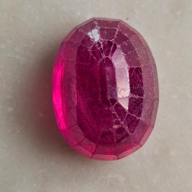 11.60 Ct Faceted Hue Enhanced Ruby Gemstone, GLI (1 of 6)