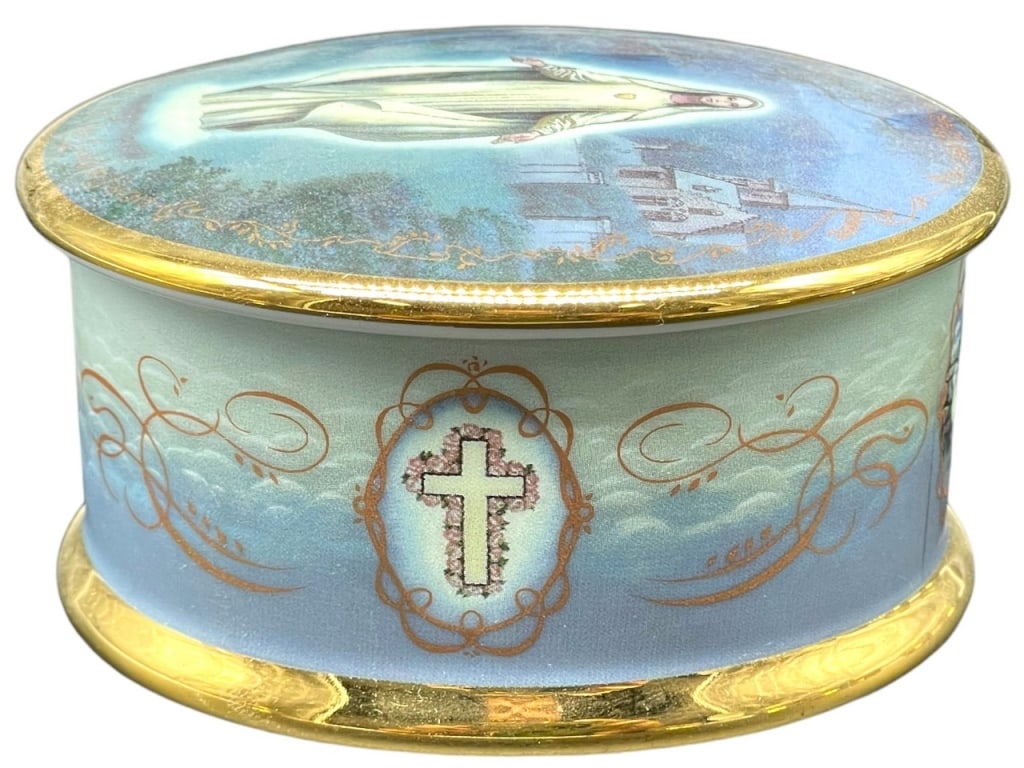 NEW! ARDLEIGH ELLIOT RELIGIOUS MUSIC BOX: ARDLEIGH ELLIOT RELIGIOUS MUSIC BOX -VIRGIN WITH THE GOLDEN HEART -# 3400A -NEW UNUSED CONDITION -DP10824