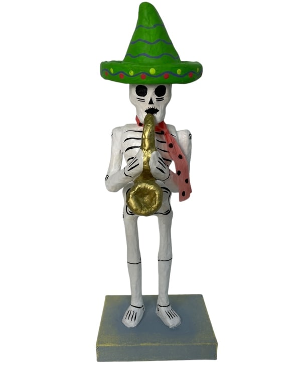 LAND OF THE DEAD PAPER MACHE TRUMPET PLAYER 16": LAND OF THE DEAD PAPER MACHE TRUMPET PLAYER 16"