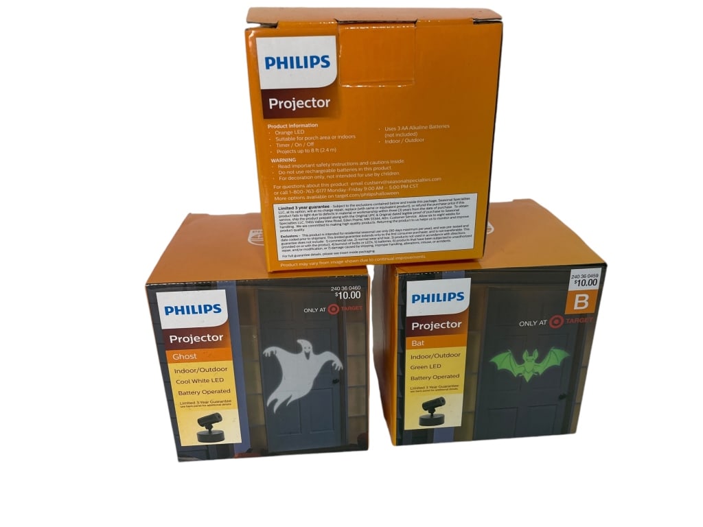 SET OF 3 HALLOWEEN PROJECTORS LED NIB: SET OF 3 HALLOWEEN PROJECTORS LED NIB
