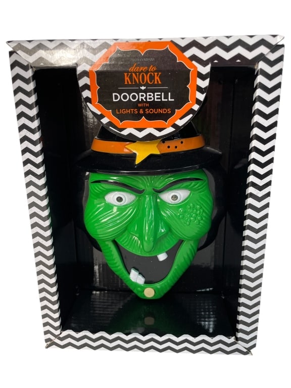 DARE TO KNOCK SCARY WITCH DOORBELL: DARE TO KNOCK SCARY WITCH DOORBELL -NEW IN BOX -BATTERIES NOT INCLUDED