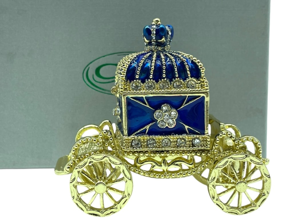 NEW! JAY STRONGWATER STYLE STAGECOACH TRINKET BOX (1 of 9)