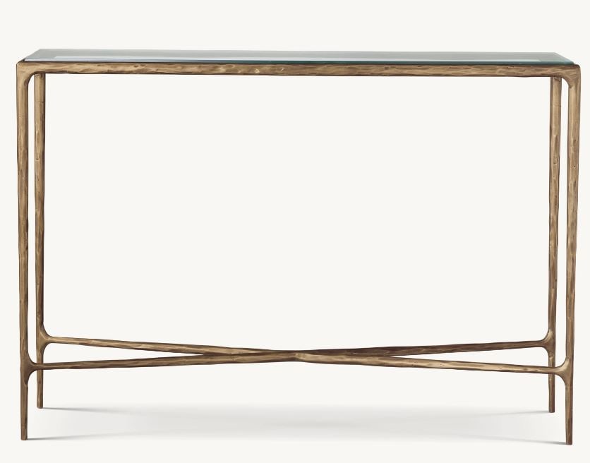 RH THADDEUS GLASS CONSOLE TABLE 60" (1 of 2)