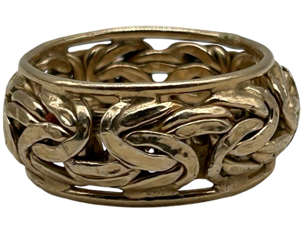14K GOLD BYZANTINE LINK RING SIZE 7.5 (1 of 3)