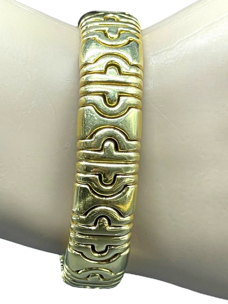 BVLGARI 18 KT GOLD PARANTESI BANGLE BRACELET 68G (1 of 10)