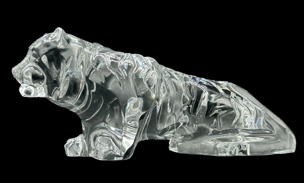 BACCARAT CRYSTAL TIGER PAPERWEIGHT 11" (1 of 4)