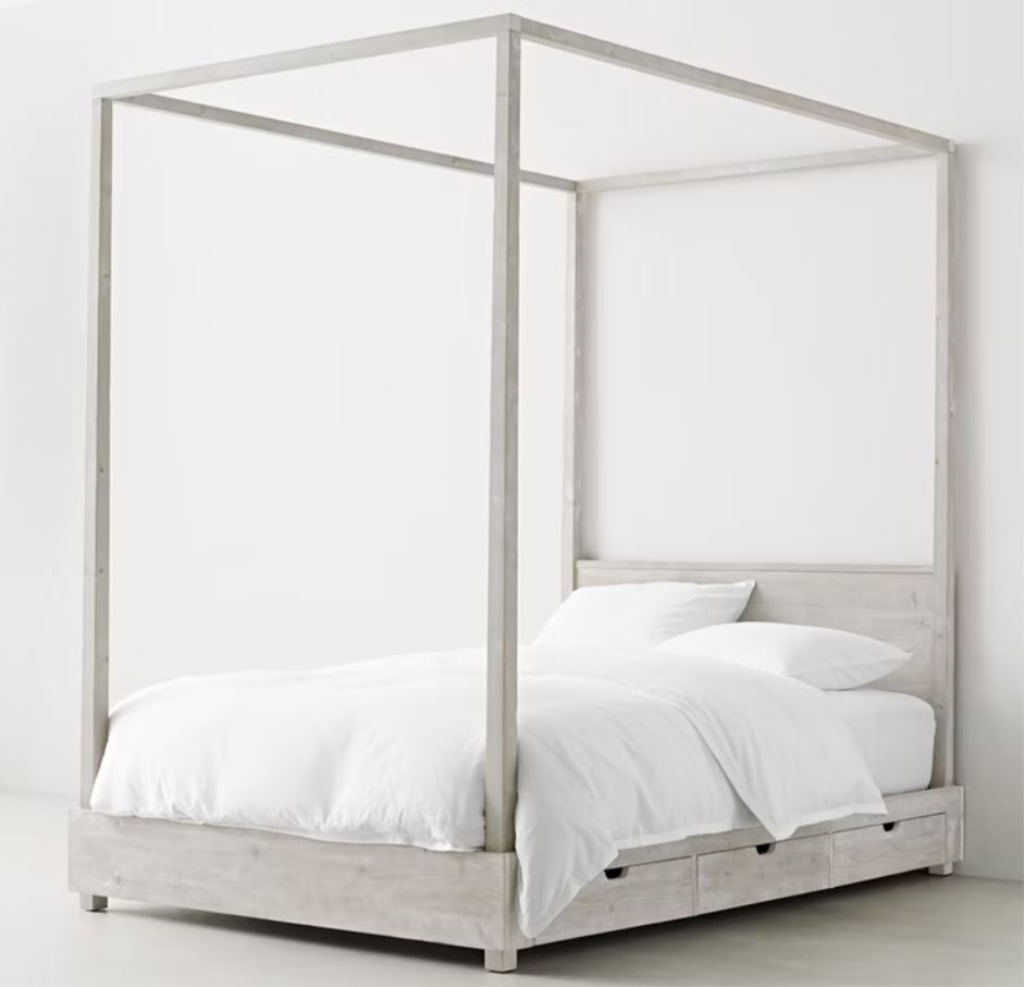 NEW RH TEEN CALLUM NARROW-POST STORAGE CANOPY BED (1 of 2)