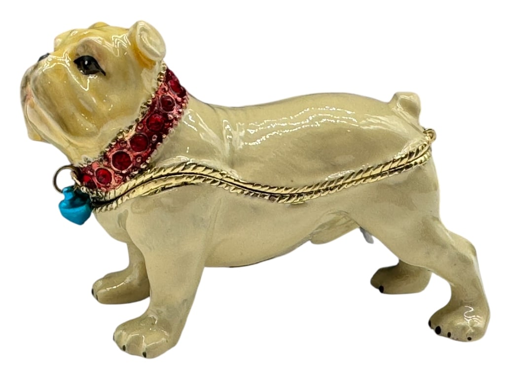 JAY STRONGWATER STYLE JEWELED BULL DOG TRINKET BOX (1 of 5)
