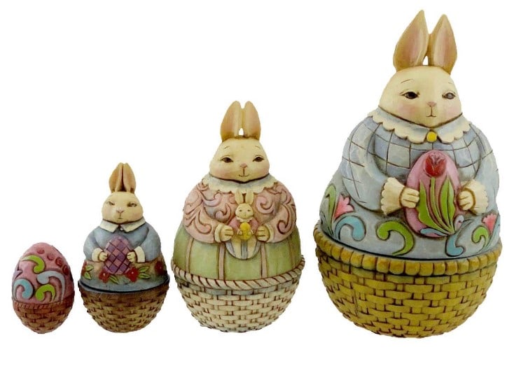 NEW! NIB JIM SHORE SET OF 4 NESTING BUNNIES (1 of 2)