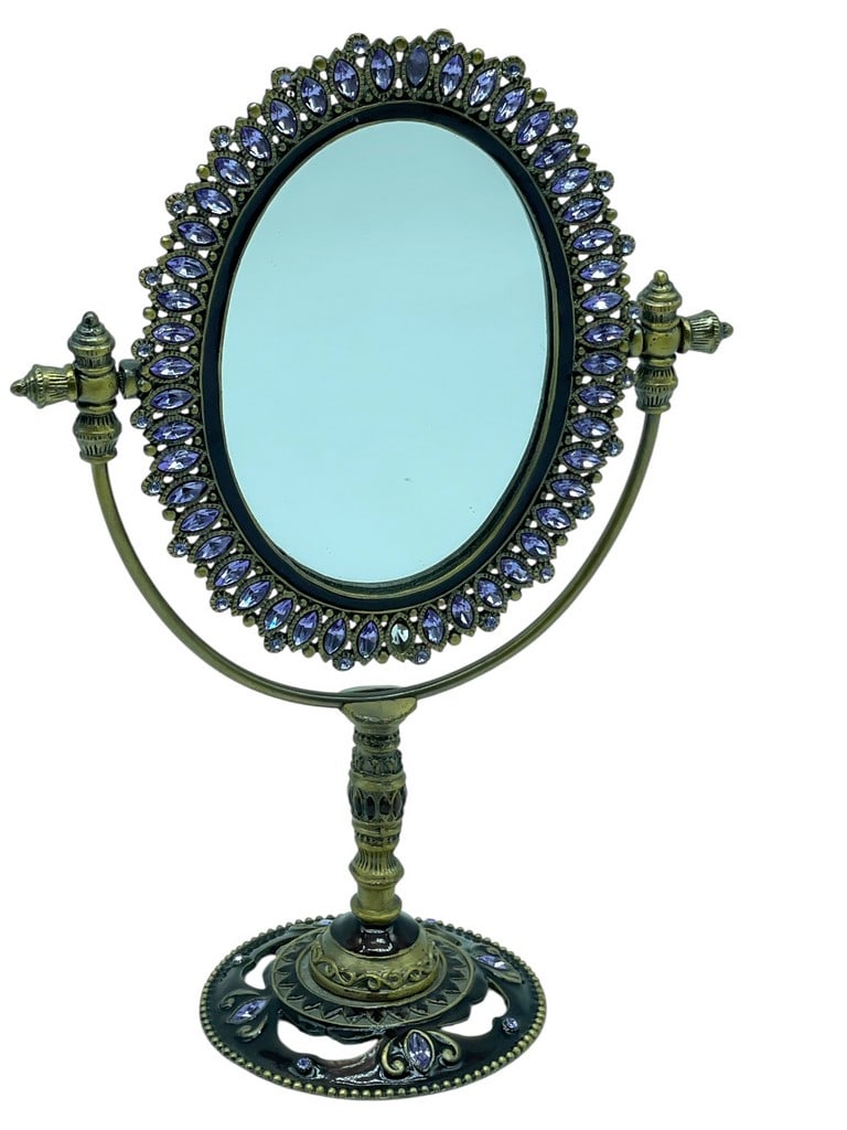 JAY STRONGWATER STYLE ENAMELED MIRROR 10" (1 of 8)